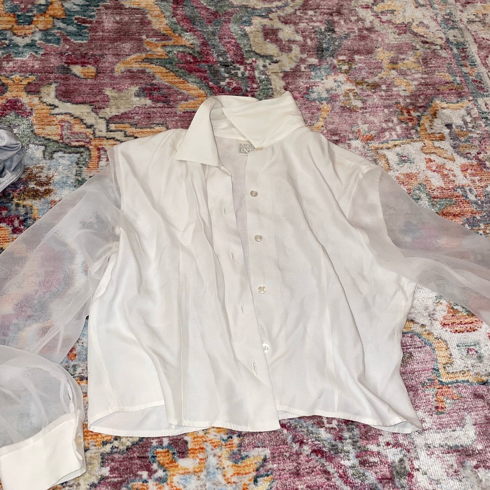 Vintage white button down blouse